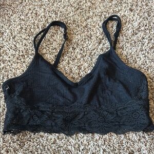 Black Lace Trim Bralette